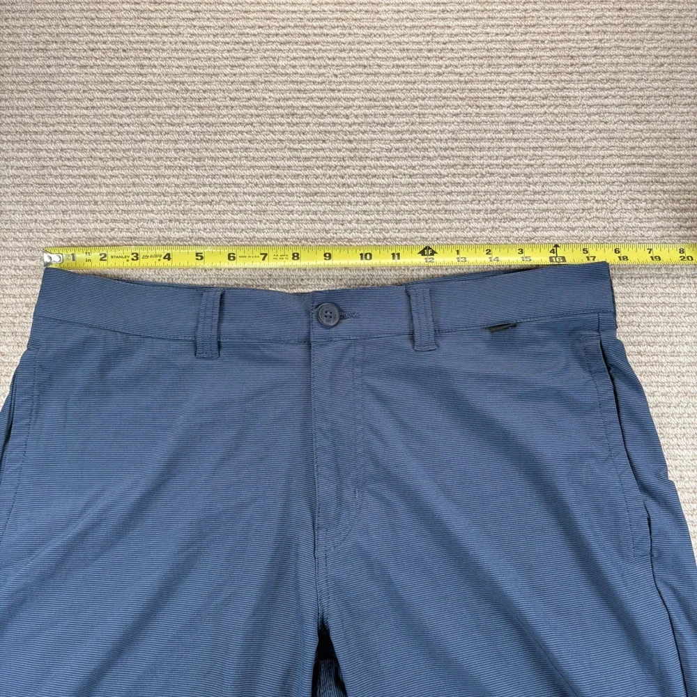 TravisMathew Golf Shorts Mens 34 Blue Micro Stripe Performance Athleisure Preppy